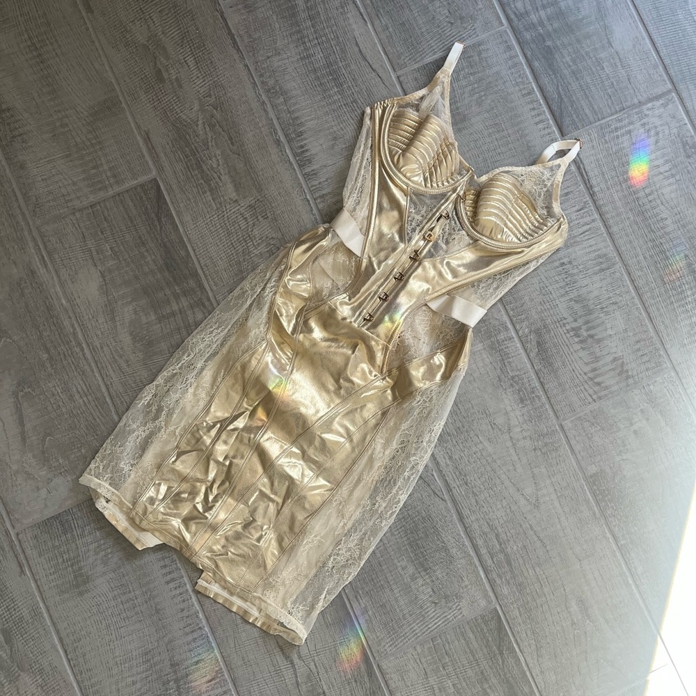 Honey Birdette Gold Marilyn Dress